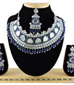 Blue designer function wear ad necklace set