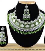 Green designer function wear ad necklace set