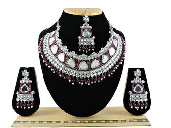 Multicolor designer function wear ad necklace set 1