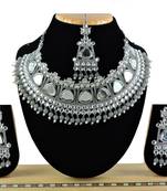 Grey designer function wear ad necklace set