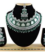 Green designer function wear ad necklace set