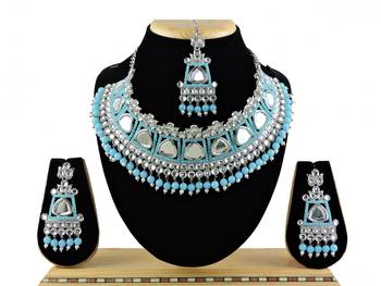 Turquoise designer function wear ad necklace set 1