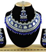 Blue designer function wear ad necklace set