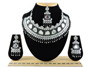 Black designer function wear ad necklace set 1