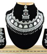Black designer function wear ad necklace set