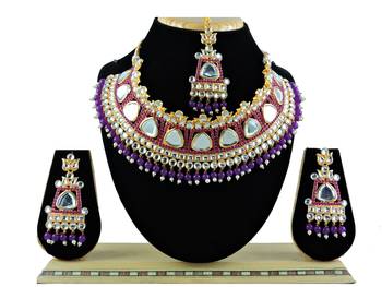 Purple designer function wear ad necklace set 1