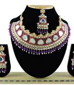 Purple designer function wear ad necklace set