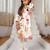 White floral printed chanderi kurta set