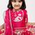 Pink floral printed chanderi lehenga
