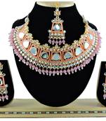 Pink designer function wear ad necklace set
