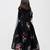 Black floral printed chanderi lehenga
