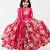 Pink floral printed chanderi lehenga