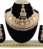 Orange designer function wear ad necklace set