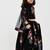 Black floral printed chanderi lehenga