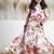 White floral printed chanderi lehenga