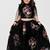 Black floral printed chanderi lehenga