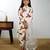 White floral printed chanderi kurta set