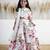 White floral printed chanderi lehenga
