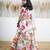 White floral printed chanderi lehenga