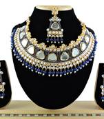 Blue designer function wear ad necklace set