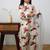 White floral printed chanderi kurta set