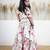 White floral printed chanderi lehenga