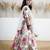 White floral printed chanderi lehenga