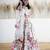 White floral printed chanderi lehenga