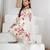 White floral printed chanderi kurta set