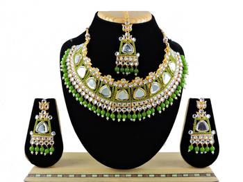 Green designer function wear ad necklace set 1