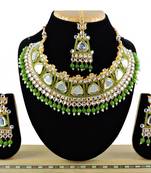Green designer function wear ad necklace set
