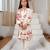 White floral printed chanderi kurta set