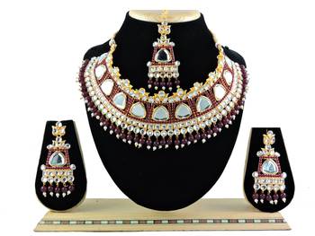 Multicolor designer function wear ad necklace set 1