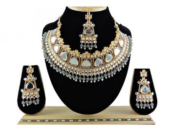 Grey designer function wear ad necklace set 1