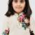 White floral printed chanderi kurta set
