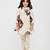 White floral printed chanderi kurta set