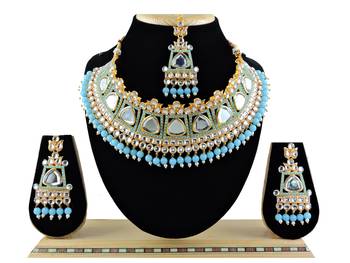 Turquoise designer function wear ad necklace set 1