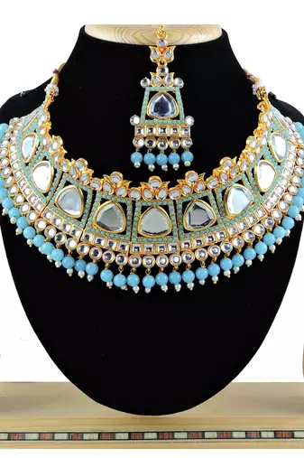 Turquoise designer function wear ad necklace set