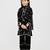 Black floral printed chanderi kurta set