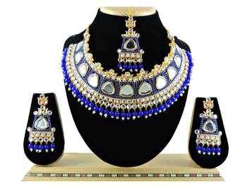 Blue designer function wear ad necklace set 1
