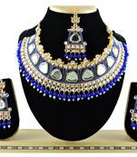 Blue designer function wear ad necklace set