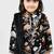 Black floral printed chanderi kurta set