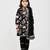 Black floral printed chanderi kurta set