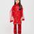Red floral printed chanderi kurta set