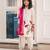 White floral printed chanderi kurta set