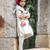White floral printed chanderi kurta set