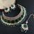 Green designer function wear ad necklace set