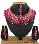 Red designer function wear ad necklace set