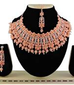 Orange designer function wear ad necklace set