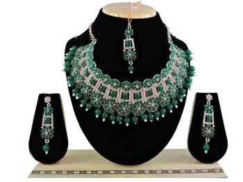 Green designer function wear ad necklace set 1